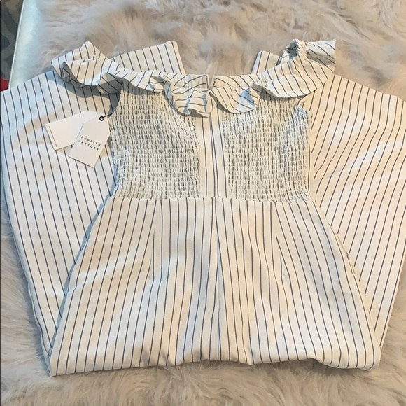 NEW English Factory Ruffle Off-Shoulder Jumpsuit - Picture 5 of 5